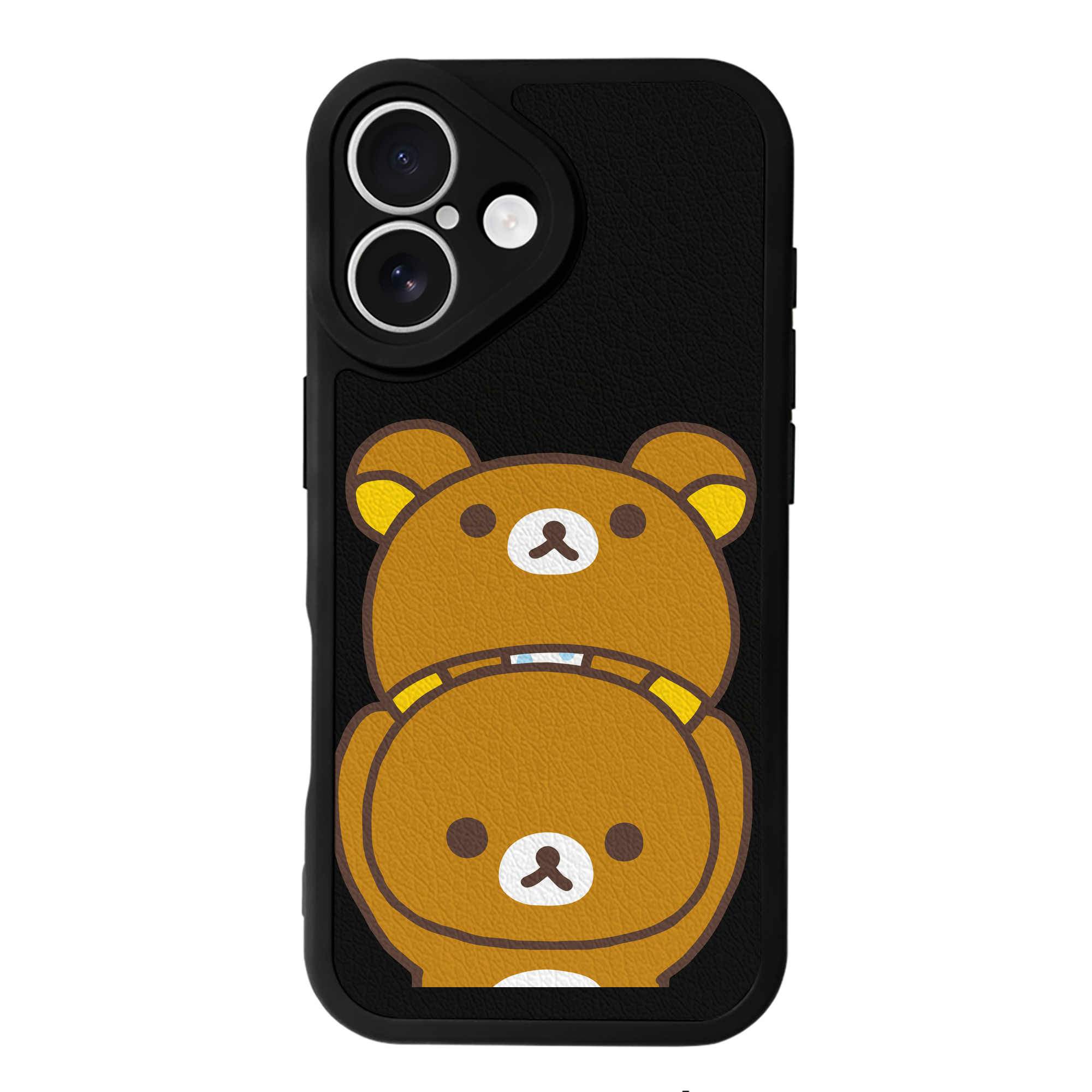 （画像用） リラックマ リラックマ キイロイトリ Rilakkuma Korilakkuma Kiiroitori 【iPhone 16シリーズ対応】シリコンスマホケース（レザー調） 材質：シリコン